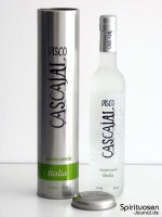 Cascajal Pisco Mosto Verde Italia Verpackung und Flasche