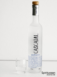 Cascajal Pisco Quebranta Glas und Flasche