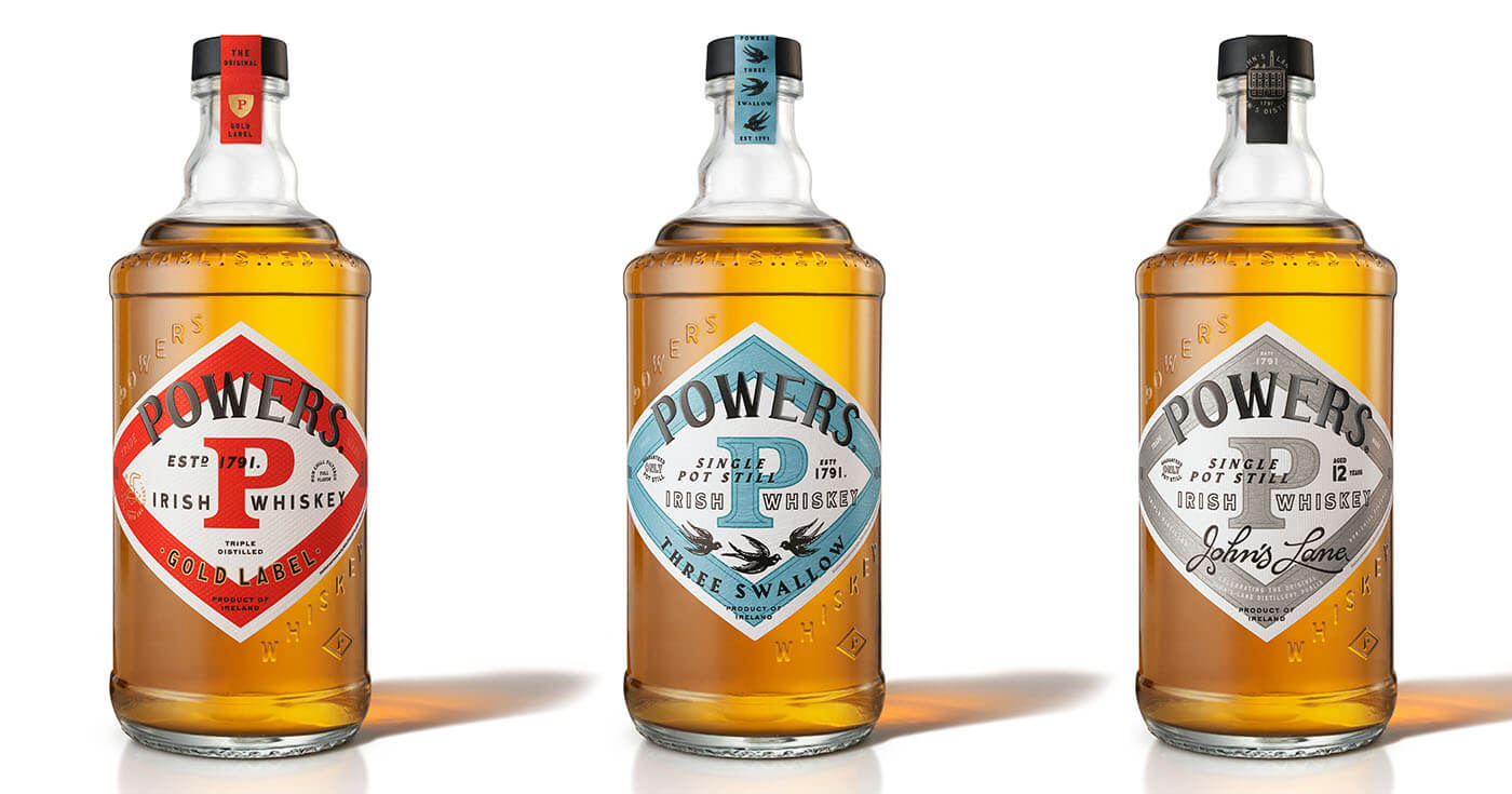 Runderneuert: Powers Irish Whiskey mit neuem Flaschendesign