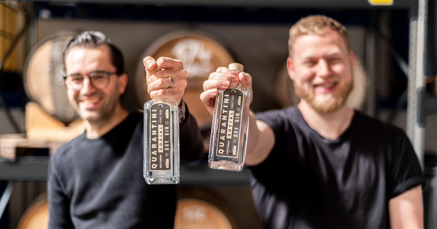 Spendenaktion für Gastro und Handel: Launch des Quarantini Social Dry Gins