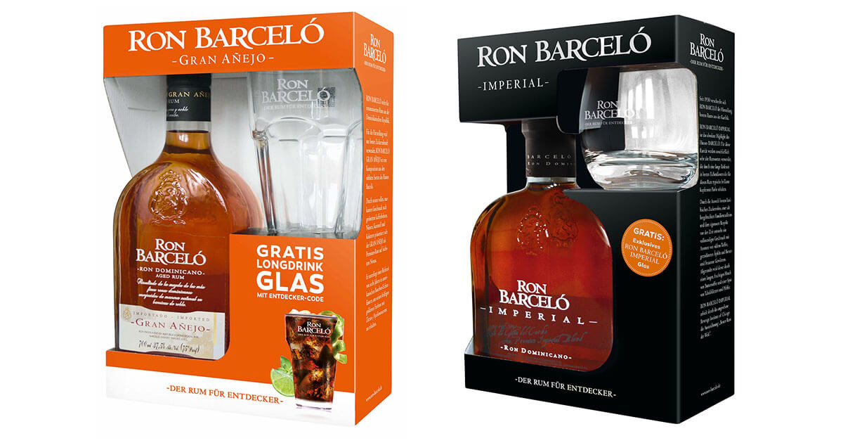 Im On-Pack: Ron Barceló Gran Anejo und Imperial mit gratis Gläsern