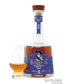 Bellamy's Reserve Rum 12 Jahre PX Sherry Cask Finish Glas und Flasche