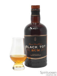 Black Tot Rum Glas und Flasche