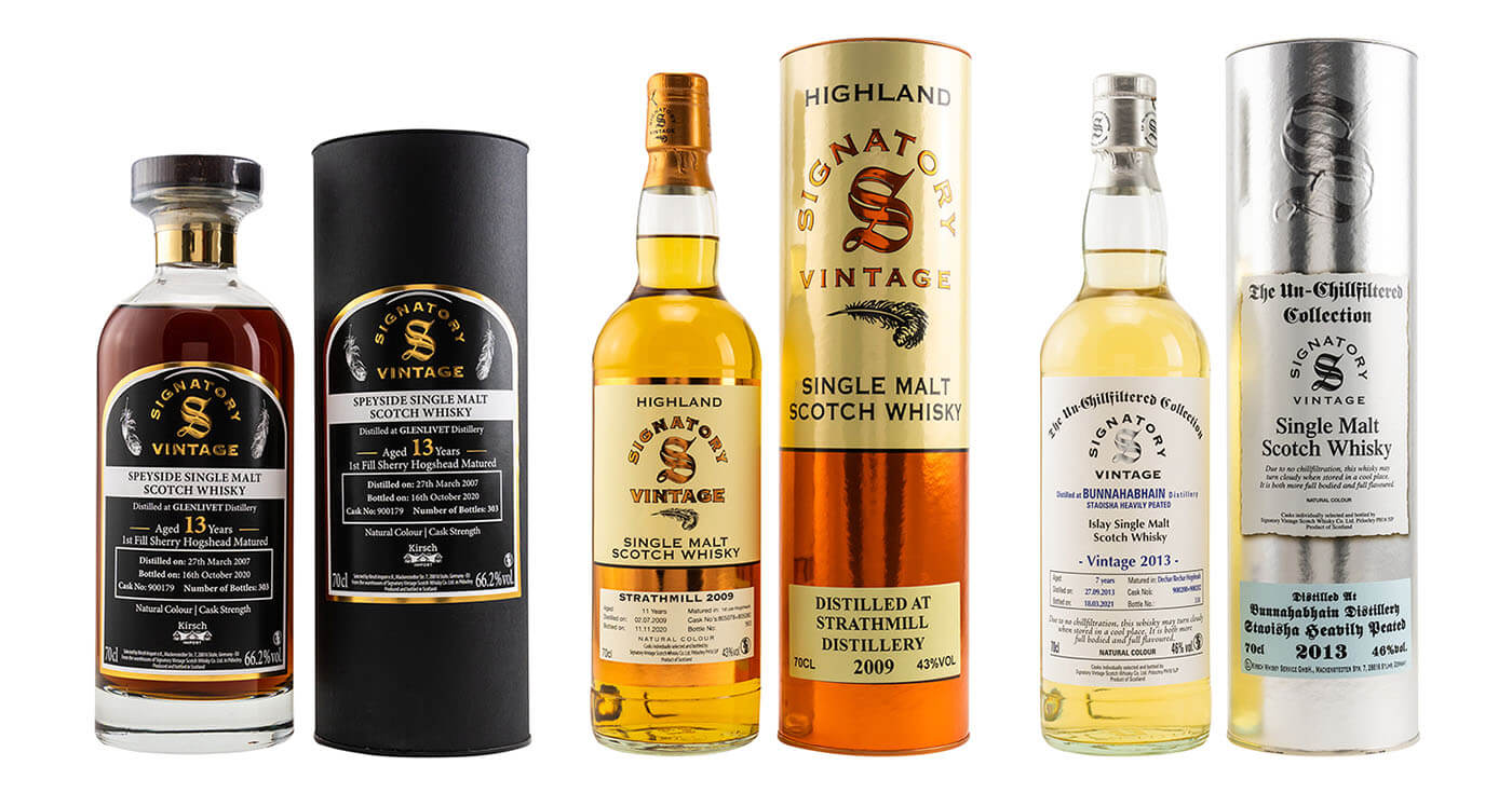 Neun Jahrgangswhiskys: Signatory Vintage lanciert diverse neue Abfüllungen