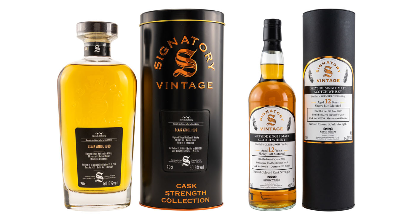 News: Kirsch Whisky mit zwei exklusiven Signatory Vintage Single Casks