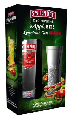 Smirnoff Red Label No. 21 ab Februar mit Apple Bite-Glas im Handel