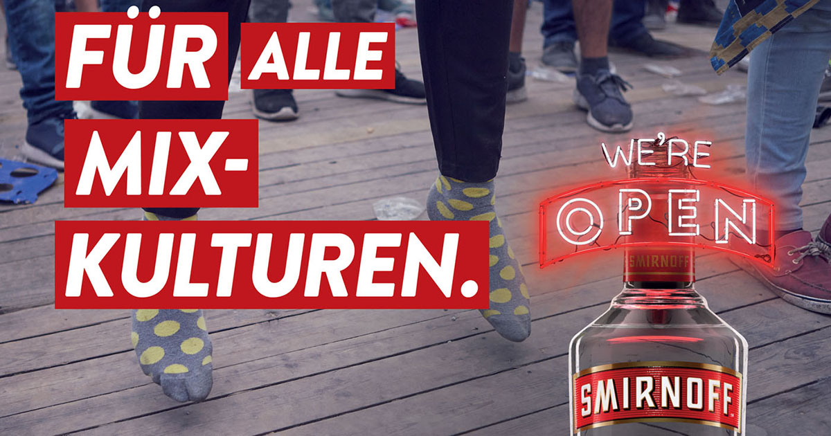 Für mehr Gemeinschaftlichkeit: Smirnoff startet „We’re open“-Kampagne in Deutschland