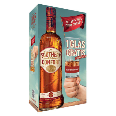 Southern Comfort Geschenkpackung mit Longdrink-Glas und Sommerdrink-Rezeptheft