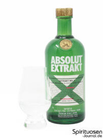 Absolut Extrakt Glas und Flasche