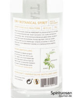 Nordcraft Dry Botanical Spirit Dill & Cucumber Rückseite Etikett