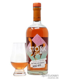 Stork Club Rosé-Rye Glas und Flasche