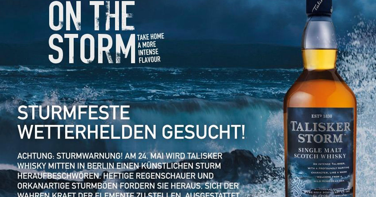 „Stürmisch“: Talisker Storm Event für 24. Mai in Berlin angekündigt