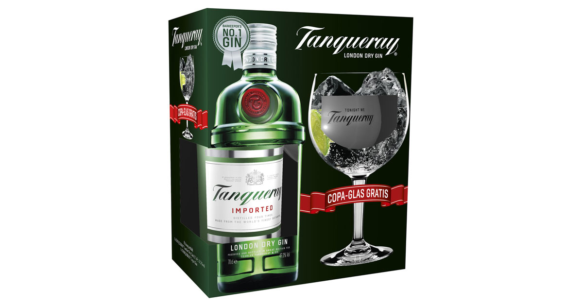 Für kurze Zeit: Tanqueray London Dry Gin im Geschenkset mit gratis Copa-Glas