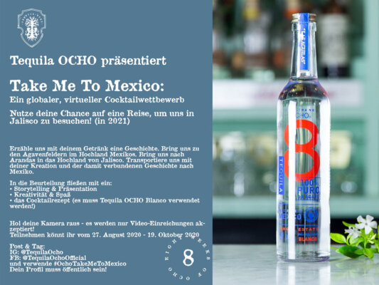Tequila Ocho ruft zu virtuellem Cocktailwettbewerb auf