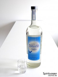 Topanito Blanco Glas und Flasche