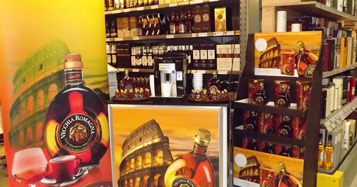 Jahresendgeschäft: Verkostungsaktion zu Vecchia Romagna Brandy im Einzelhandel