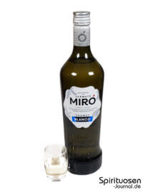 Miró Vermut Blanco Glas und Flasche
