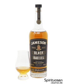 Jameson Black Barrel Glas und Flasche
