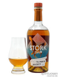Stork Club Full Proof Rye Glas und Flasche