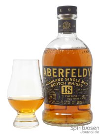 Aberfeldy 18 Jahre Bolgheri Glas und Flasche