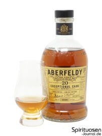 Aberfeldy Small Batch 20 Jahre Glas und Flasche