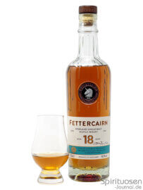 Fettercairn 18 Jahre Glas und Flasche