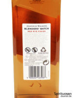 Johnnie Walker Blenders' Batch Red Rye Finish Rückseite Etikett