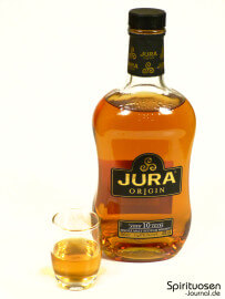 Jura 10 Jahre Origin Glas und Flasche