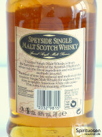 Speyside Single Malt Whisky 18 Jahre Rückseite Etikett
