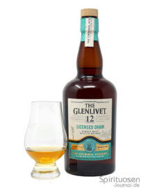 The Glenlivet 12 Jahre Licensed Dram Glas und Flasche