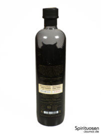 eine Flasche Freimut Wodka von hinten