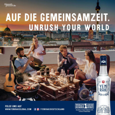 Yeni Raki mit neuem Motiv für 'Unrush your World'-Kampagne