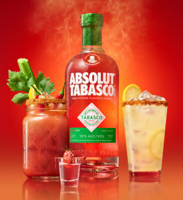 Absolut Tabasco Spicy Grapefruit, Absolut Tabasco One Shot Bloody Mary und Absolut Tabasco Spicy Bloody Mary Absolut Tabasco Spicy Grapefruit, Absolut Tabasco One Shot Bloody Mary und Absolut Tabasco Spicy Bloody Mary