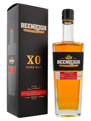 eine Flasche Beenleigh XO Rare Rum nebst Geschenkverpackung