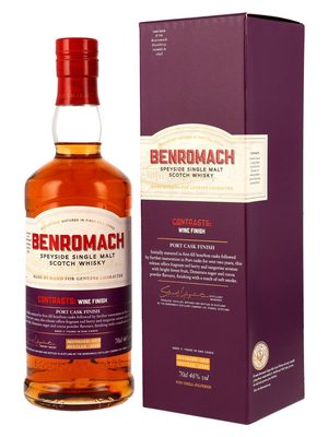 Benromach Contrasts: Port Cask Finish eine Flasche Benromach Contrasts: Port Cask Finish nebst Geschenkverpackung