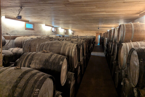 Armagnac Darroze das Foto zeigt die Fässer im Keller von Armagnac Darroze