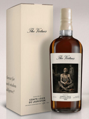eine Flasche The Virtues Diligence Comte Louis de Lauriston 1993 nebst Geschenkverpackung