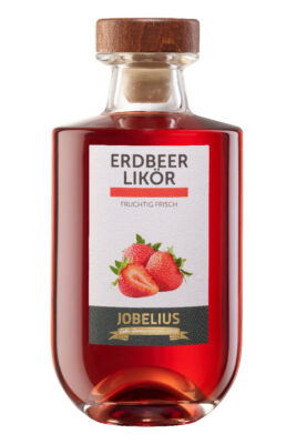 Jobelius Erdbeer Likör eine Flasche Jobelius Erdbeer Likör