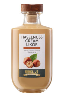 Jobelius Haselnuss Cream Likör eine Flasche Jobelius Haselnuss Cream Likör