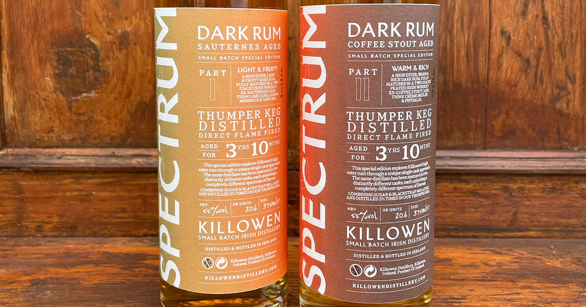 Spectrum Part I & II: Killowen Distillery bringt zwei High Ester Single Cask Rums Spectrum Part I & II: Killowen Distillery bringt zwei High Ester Single Cask Rums