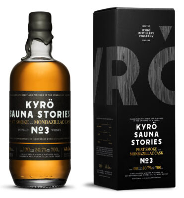 eine Flasche Kyrö Sauna Stories No. 3 nebst Geschenkverpackung