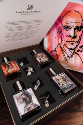 Lantenhammer x Sebastian Krüger Collector Box „Music Edition“ eine Collector Box mit vier Whiskys
