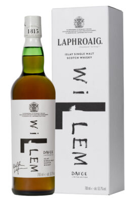 eine Flasche Laphroaig Willem by Willem nebst Geschenkverpackung