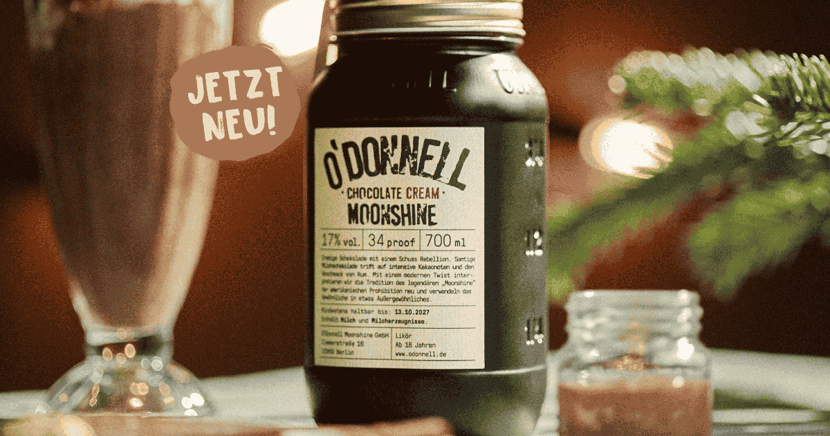 Limitiert: O’Donnell Moonshine bringt Wintersorte „Chocolate Cream“ Limitiert: O’Donnell Moonshine bringt Wintersorte „Chocolate Cream“