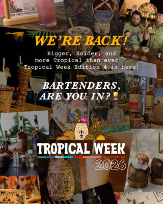 Tropical Week 2026 das Visual aus Text und Fotos bewirbt die Tropical Week 2026 von Planteray Rum