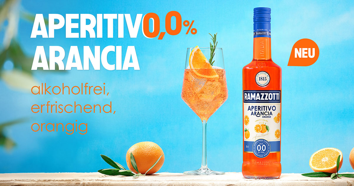 Premiere: Ramazzotti Aperitivo Arancia 0.0% ab April in Deutschland