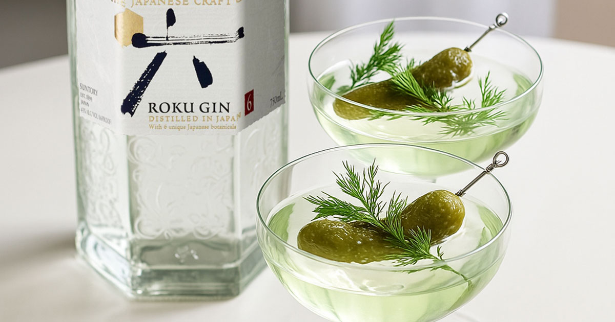 „Pickletini“: Roku Gin im „Martini“-Twist mit Gurke