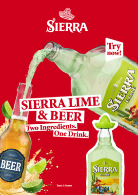 Sierra Lime das Bild zeigt, wie Sierra Lime in eine Bierflasche geschüttet wird