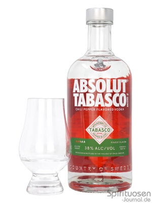 Absolut Tabasco eine Flasche Absolut Tabasco nebst Glas