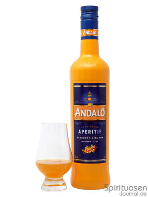 Andalö Aperitif eine Flasche Andalö Aperitif nebst Glas